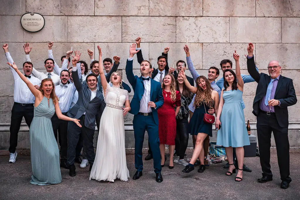 Gruppenbilder von der Hochzeit